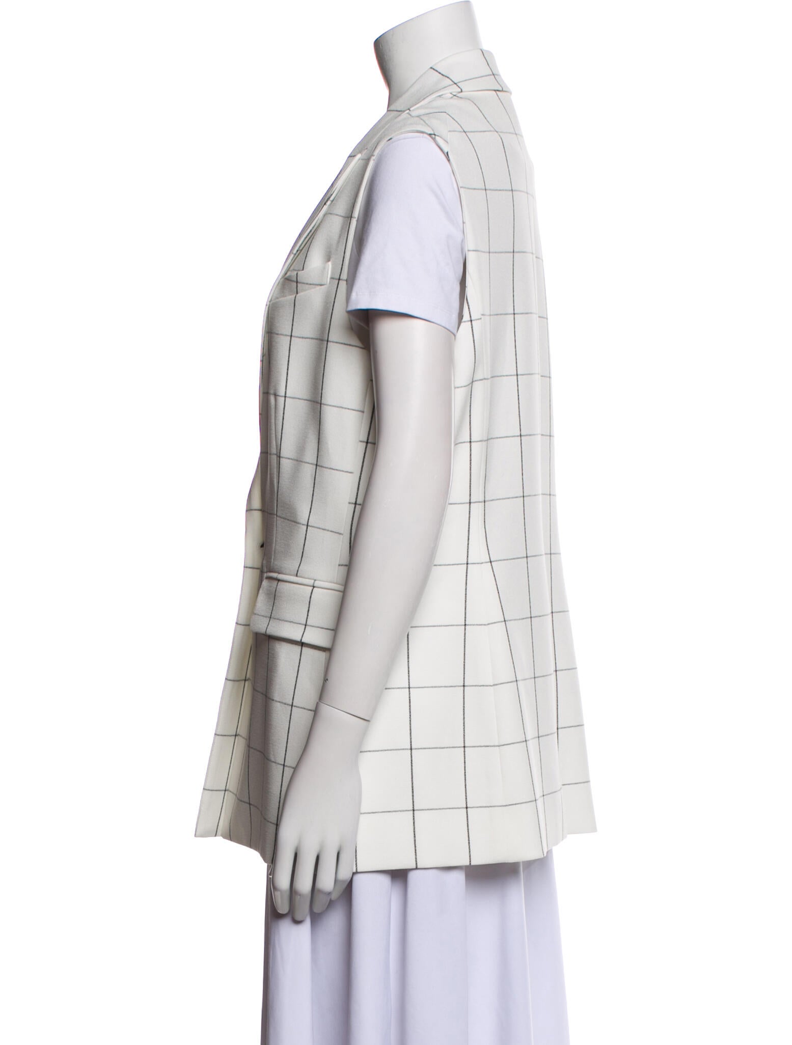 Argent Plaid Print Vest