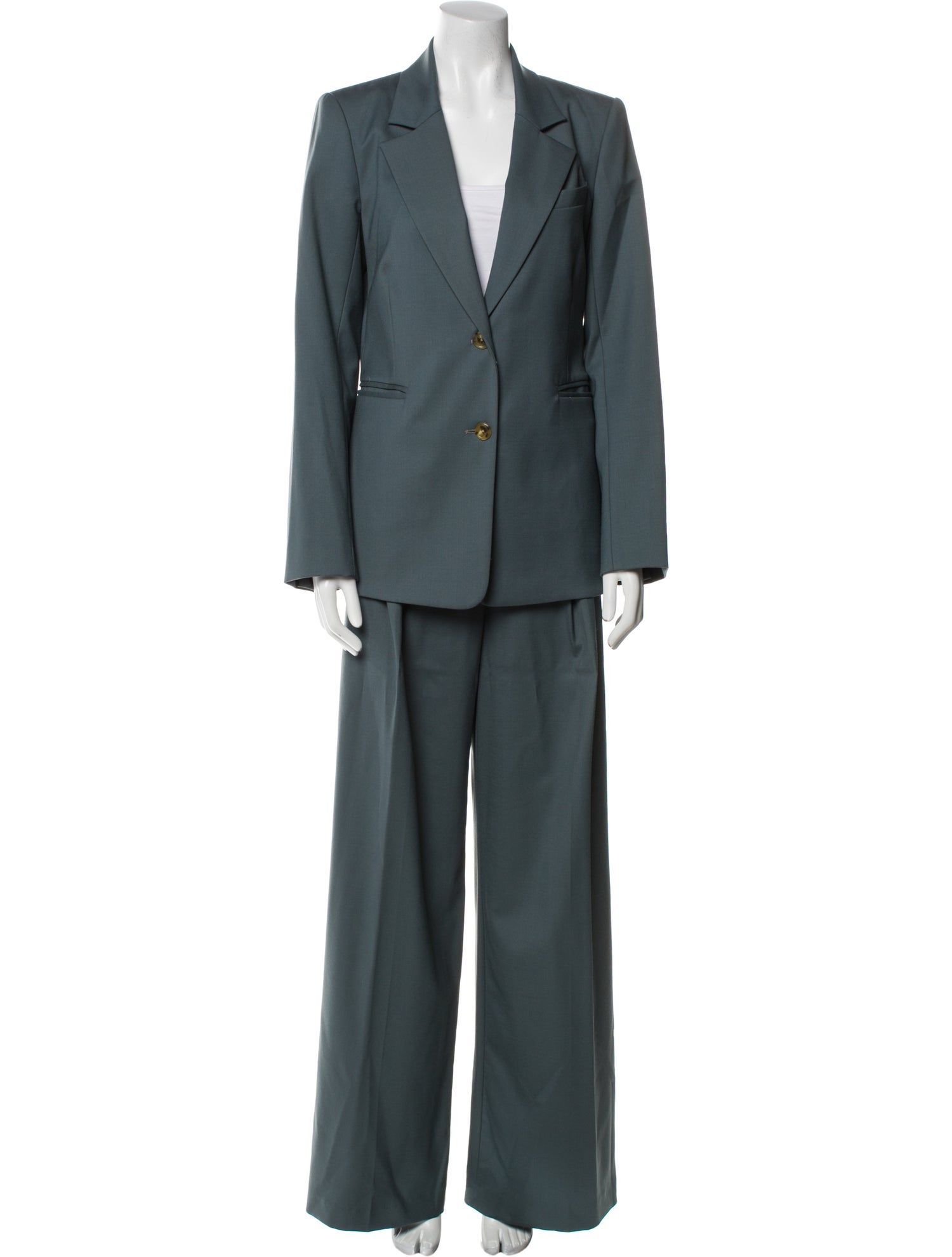 Argent Pleated Accents Pantsuit