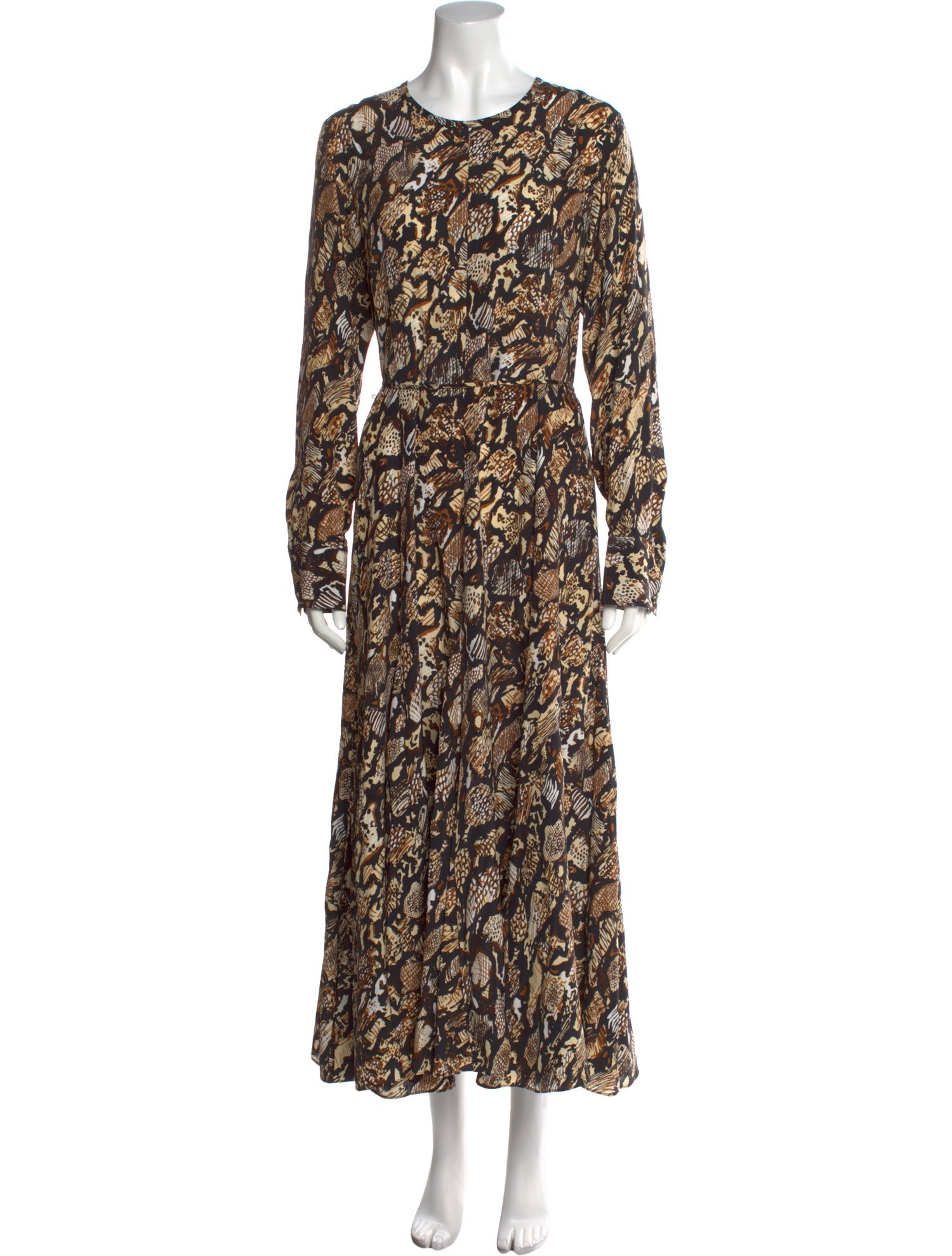 Argent Silk Long Dress