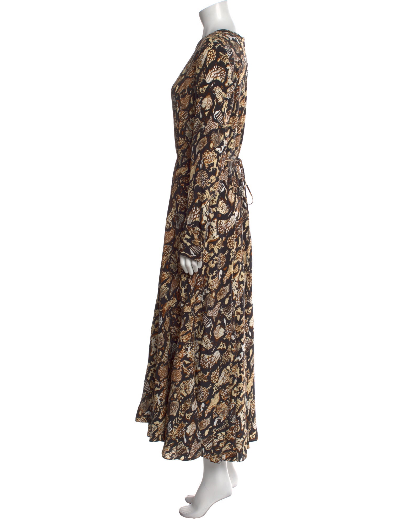 Argent Silk Long Dress