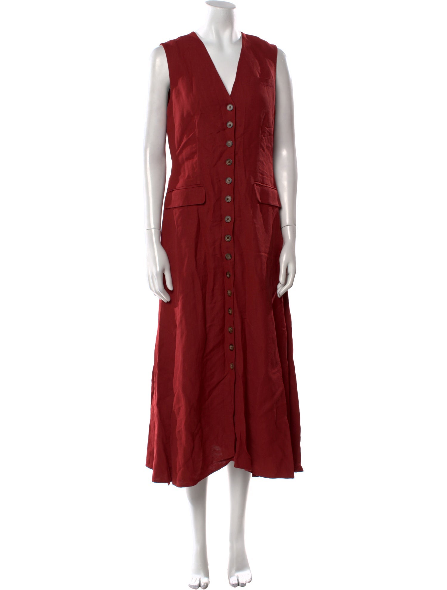 Argent V-Neck Long Dress