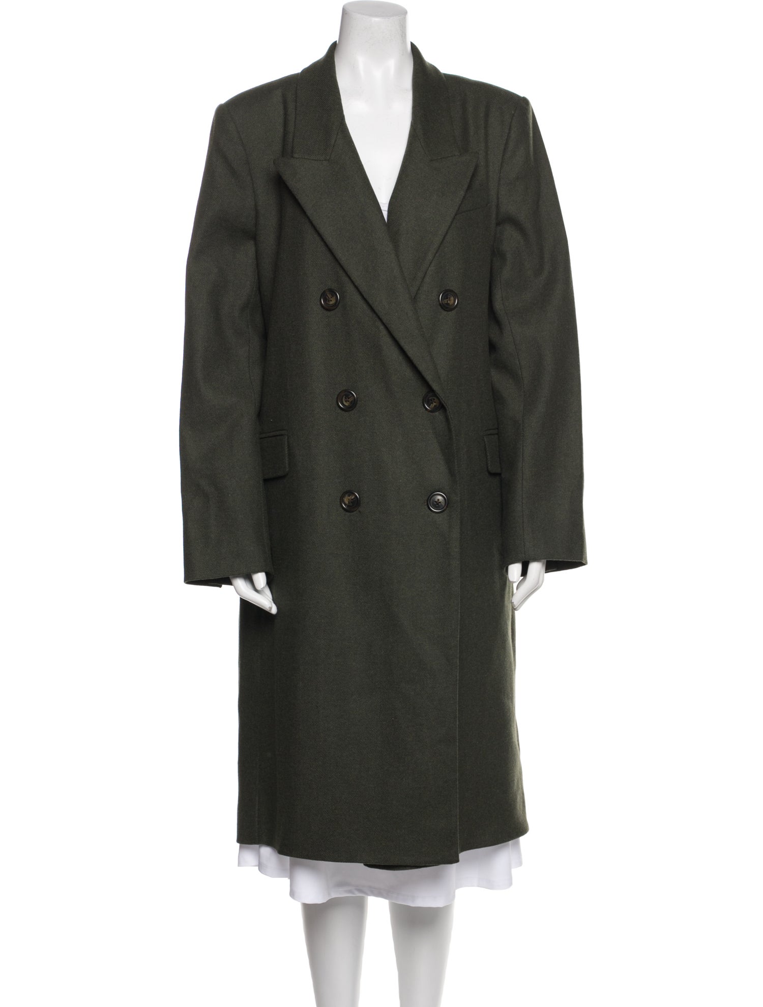 Argent Wool Trench Coat