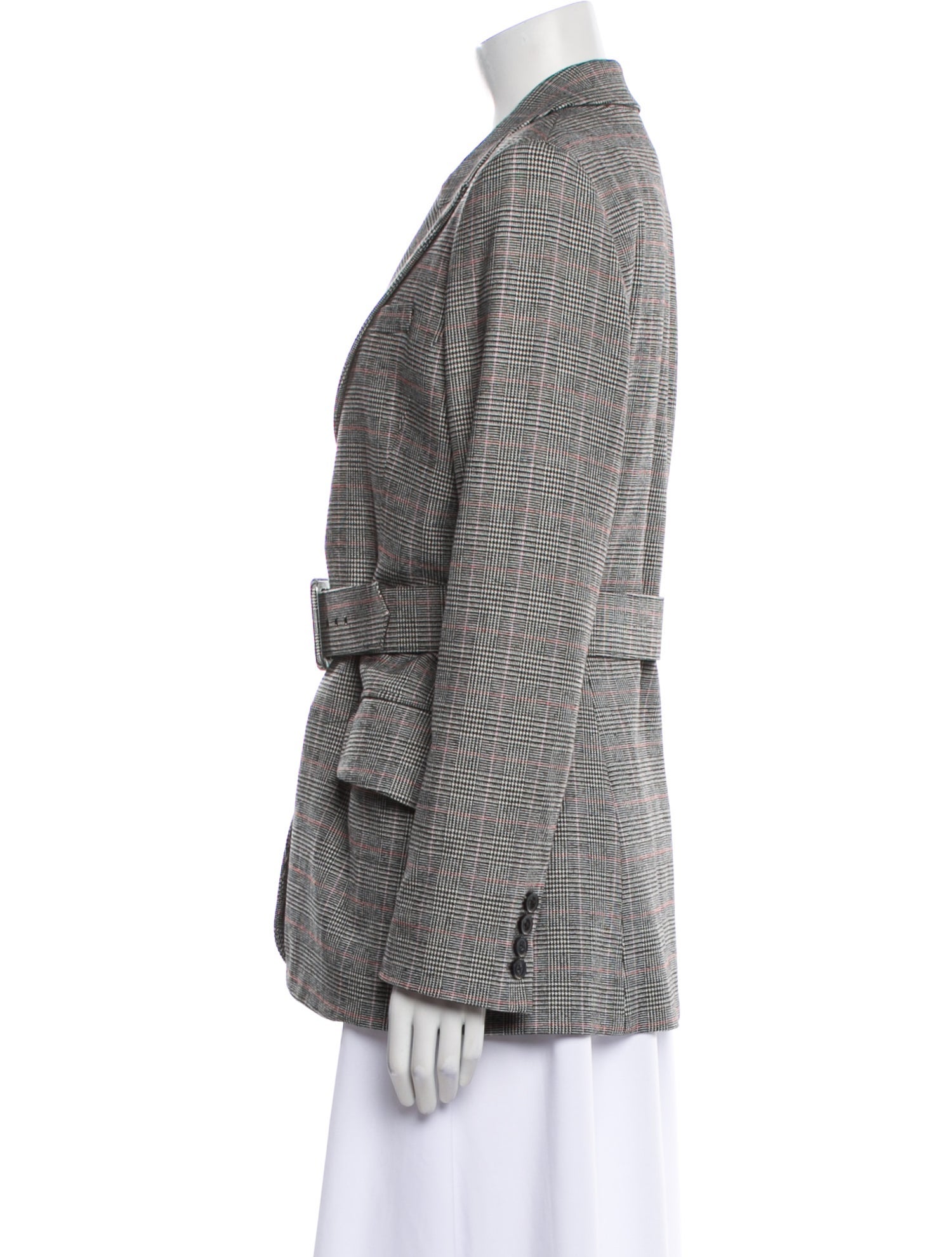 Argent Houndstooth Print Blazer