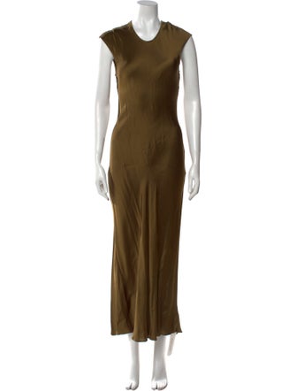 Argent Crew Neck Long Dress