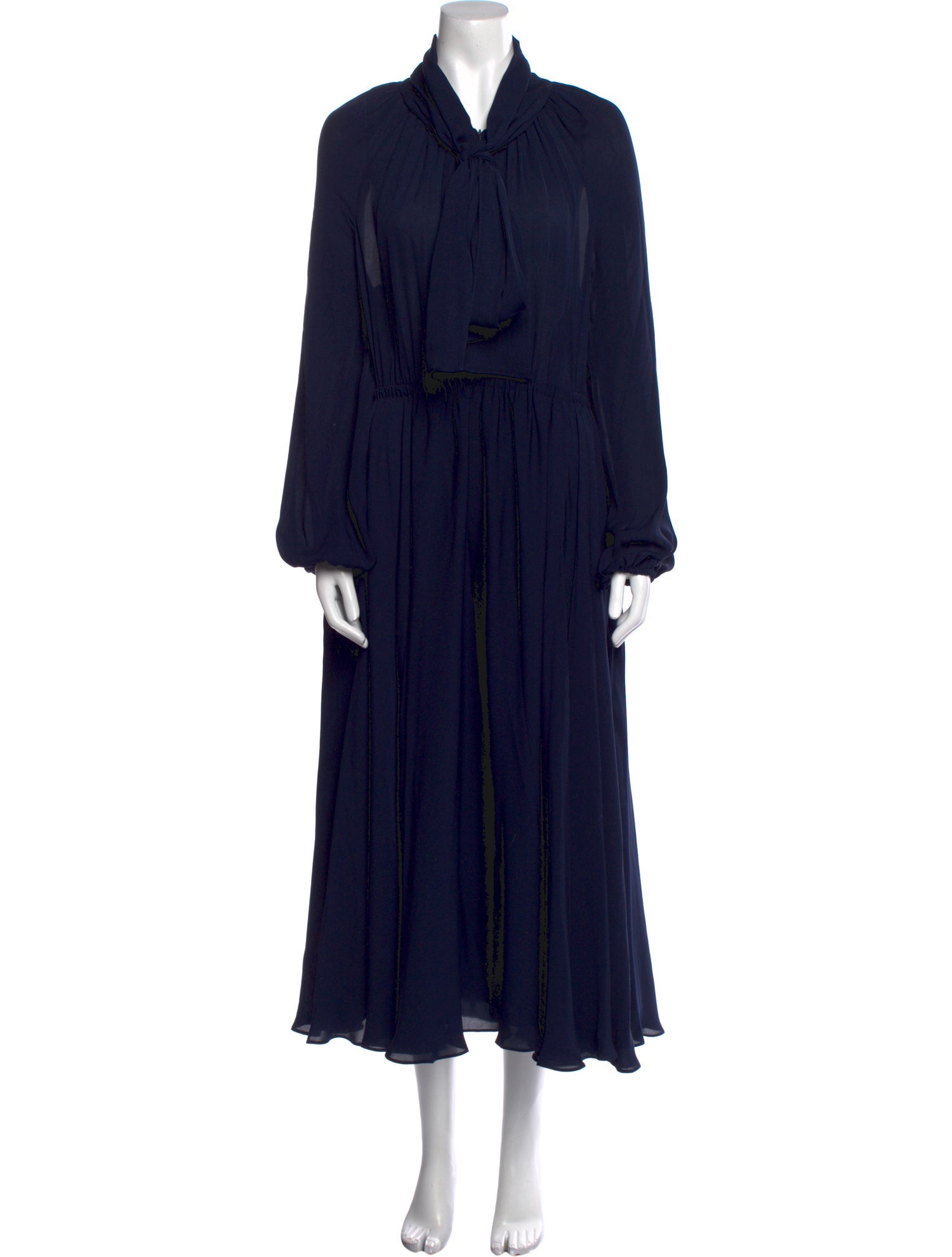 Argent Silk Midi Length Dress