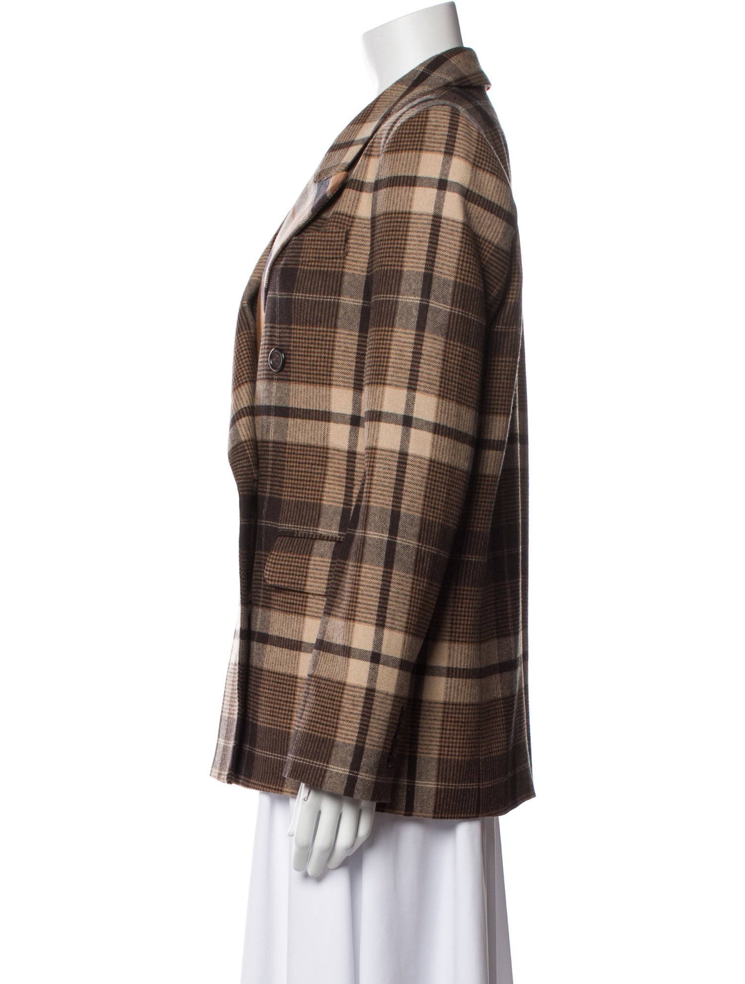 Argent Plaid Print Blazer