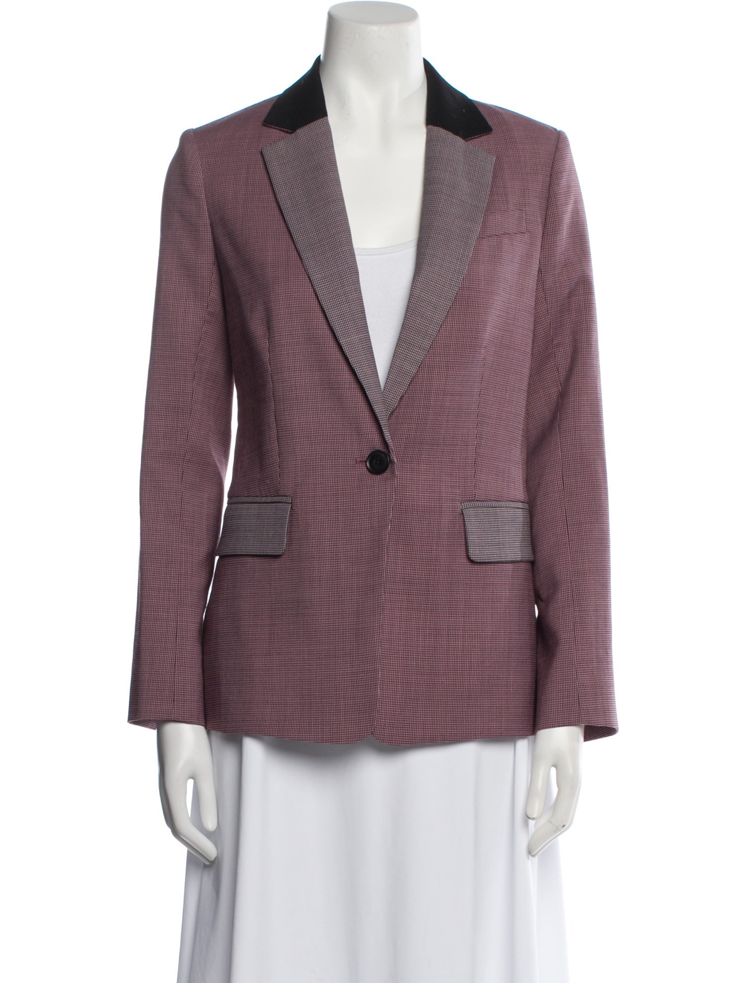 Argent Plaid Print Blazer