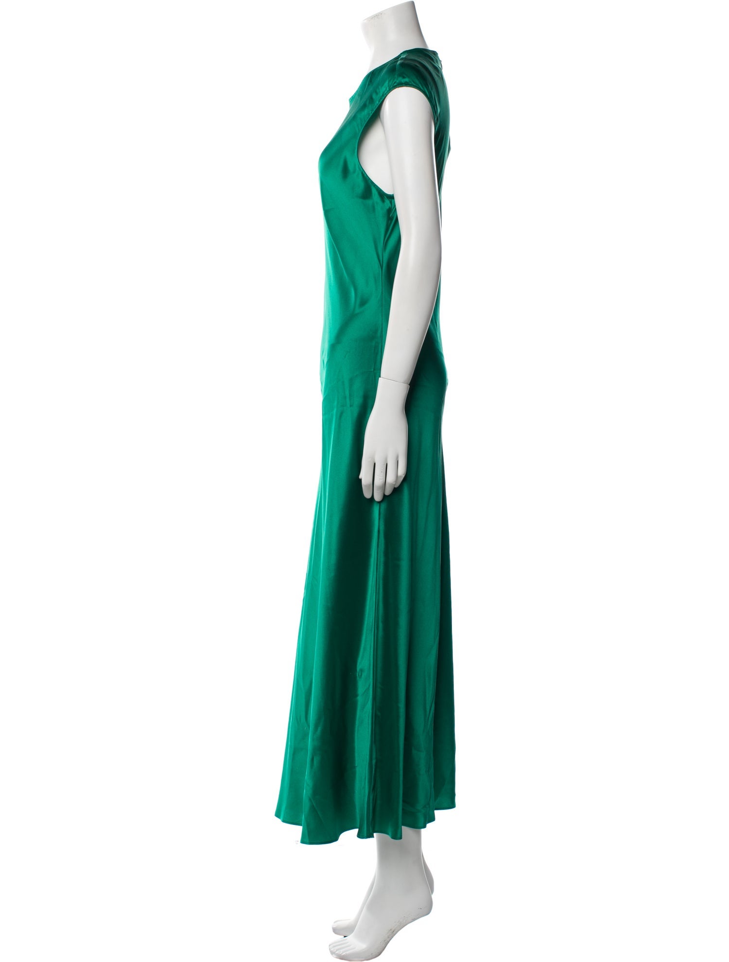 Argent Silk Long Dress