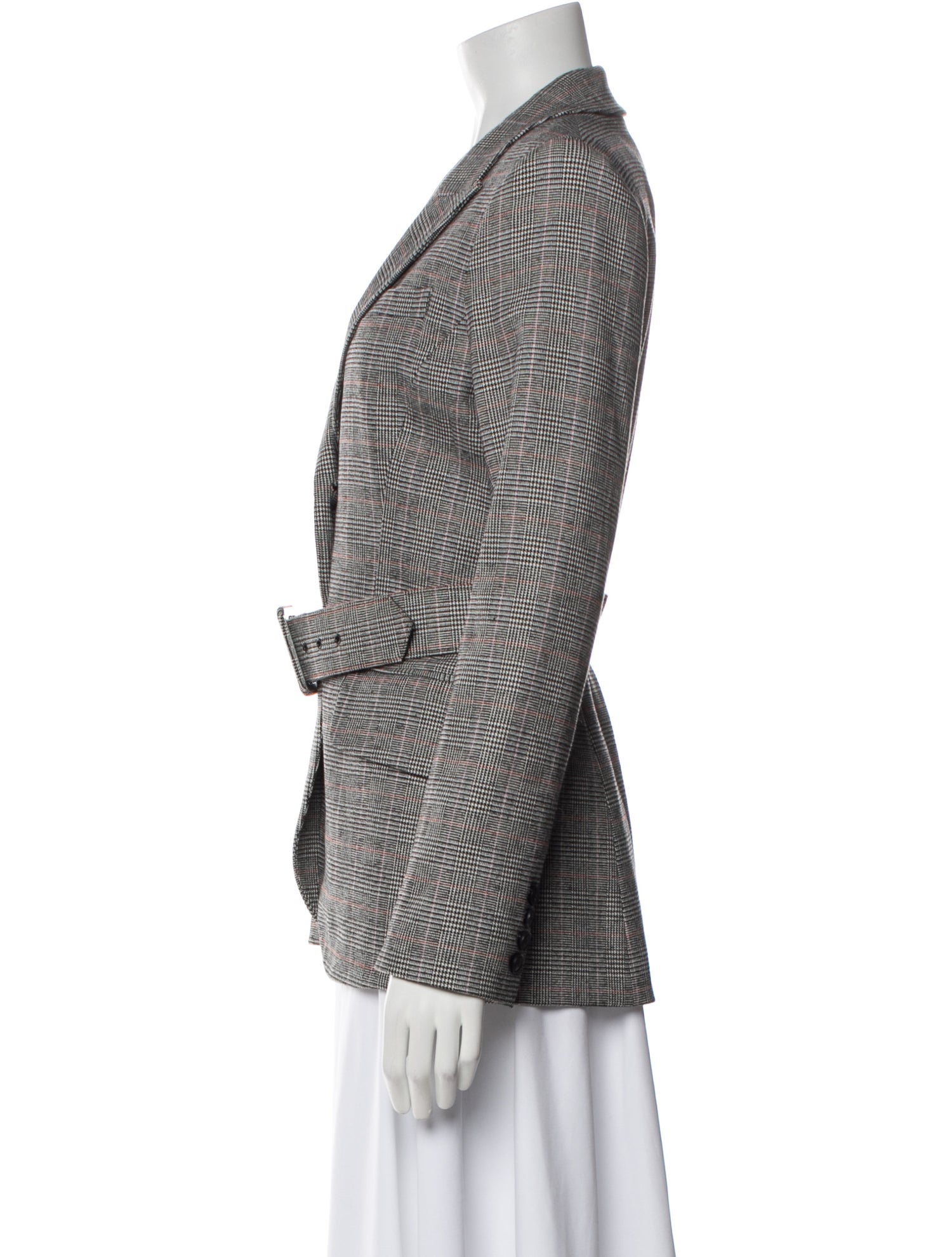 Argent Plaid Print Blazer