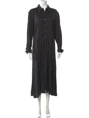 Pre-owned Argent Striped Long Dress W/ Tags In Black