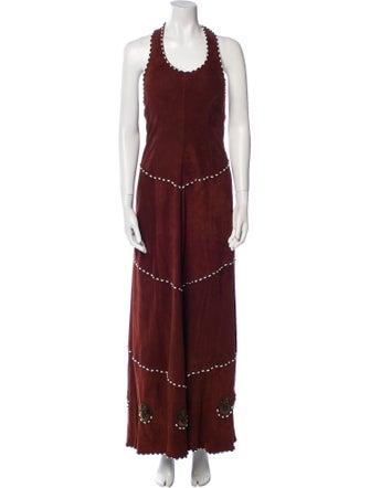 Anna Trzebinski Suede Long Dress