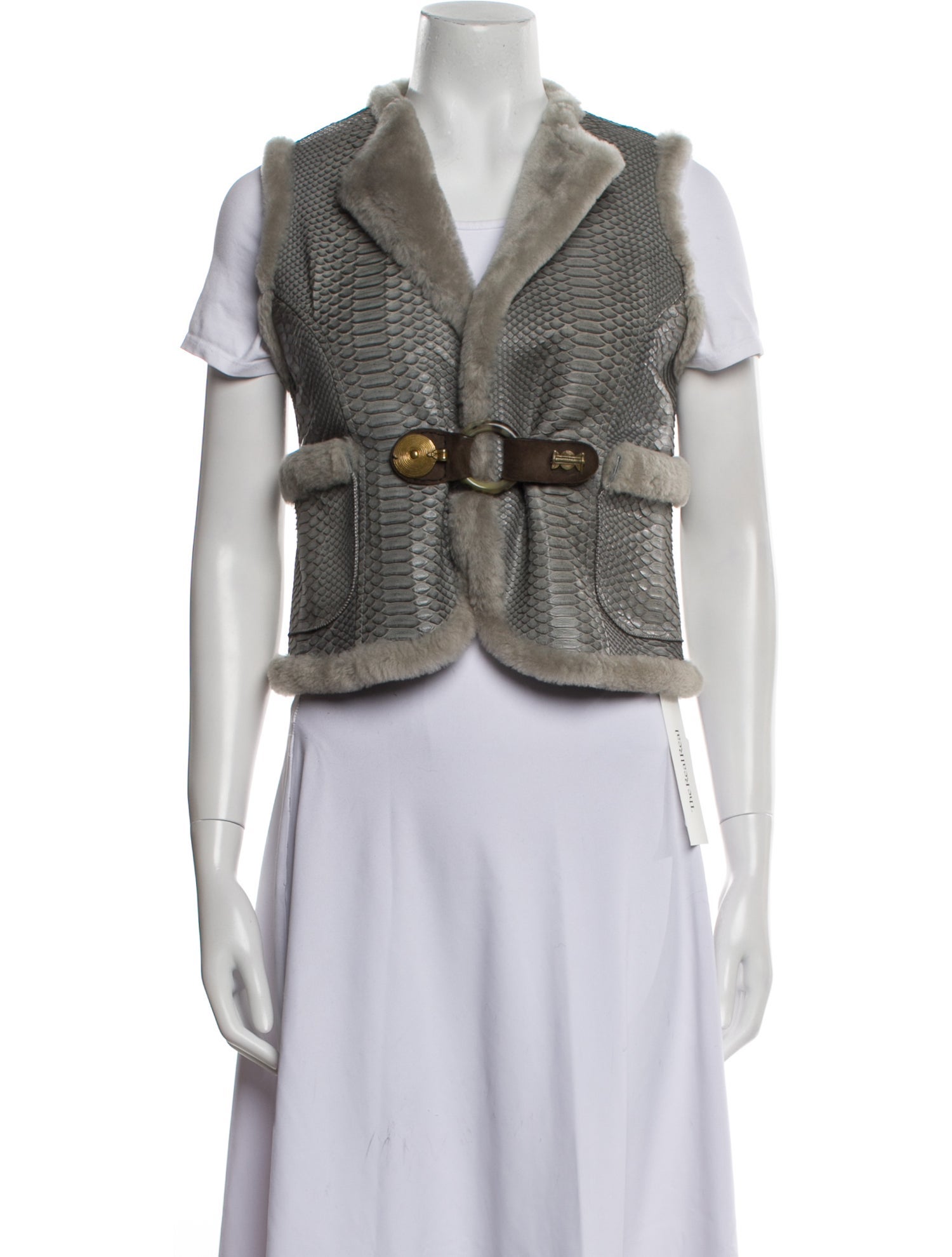 Anna Trzebinski Shearling Tweed Pattern Fur Jacket