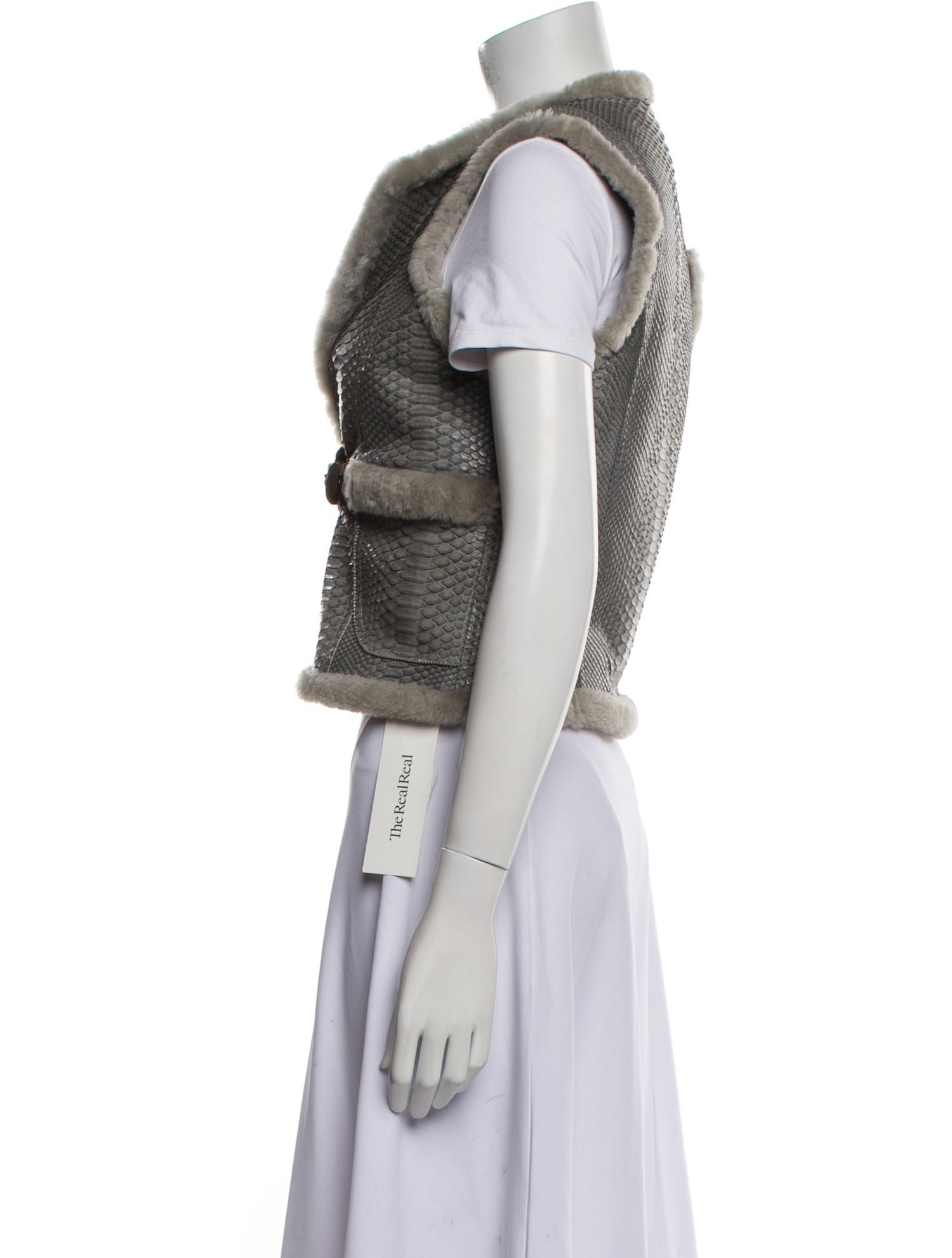 Anna Trzebinski Shearling Tweed Pattern Fur Jacket