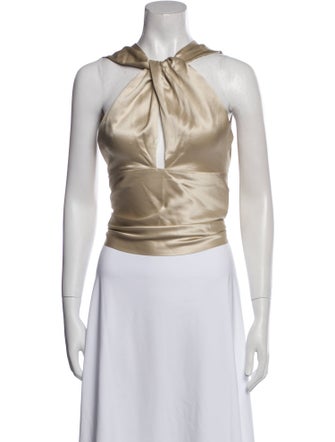 Attire The Studio Silk Halterneck Crop Top