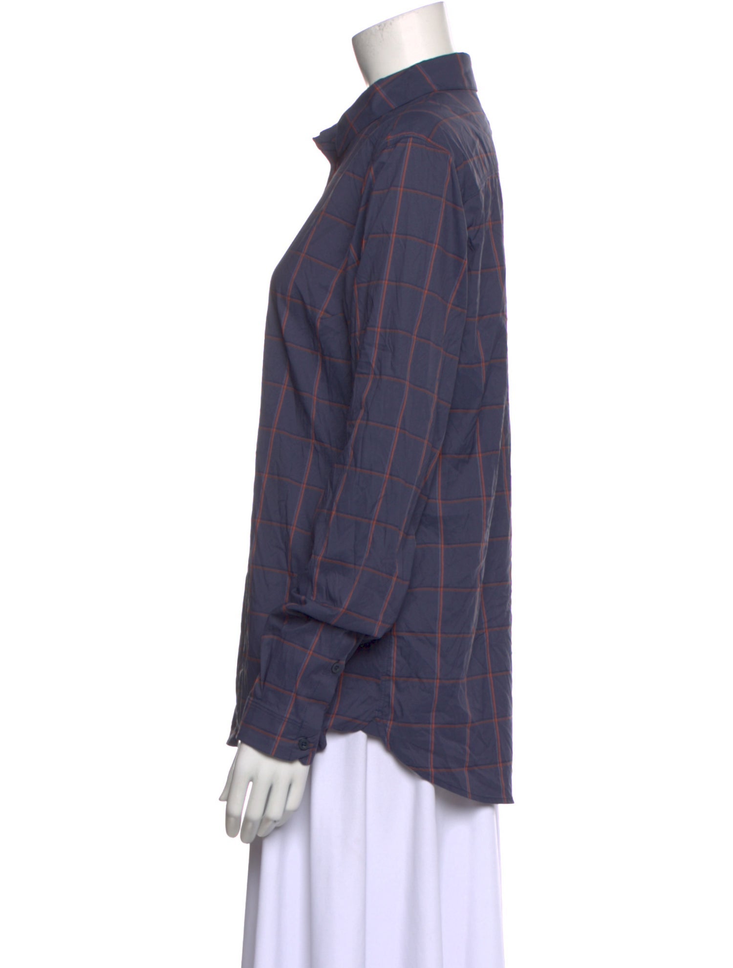 Arc'Teryx Nylon Plaid Print Button-Up Top