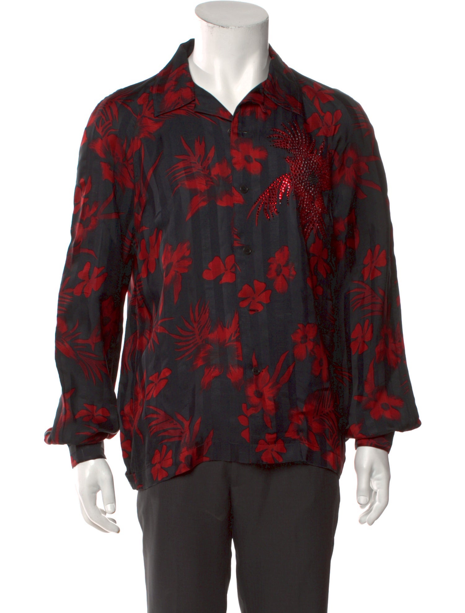 Dries Van Noten Floral Print Long Sleeve Shirt