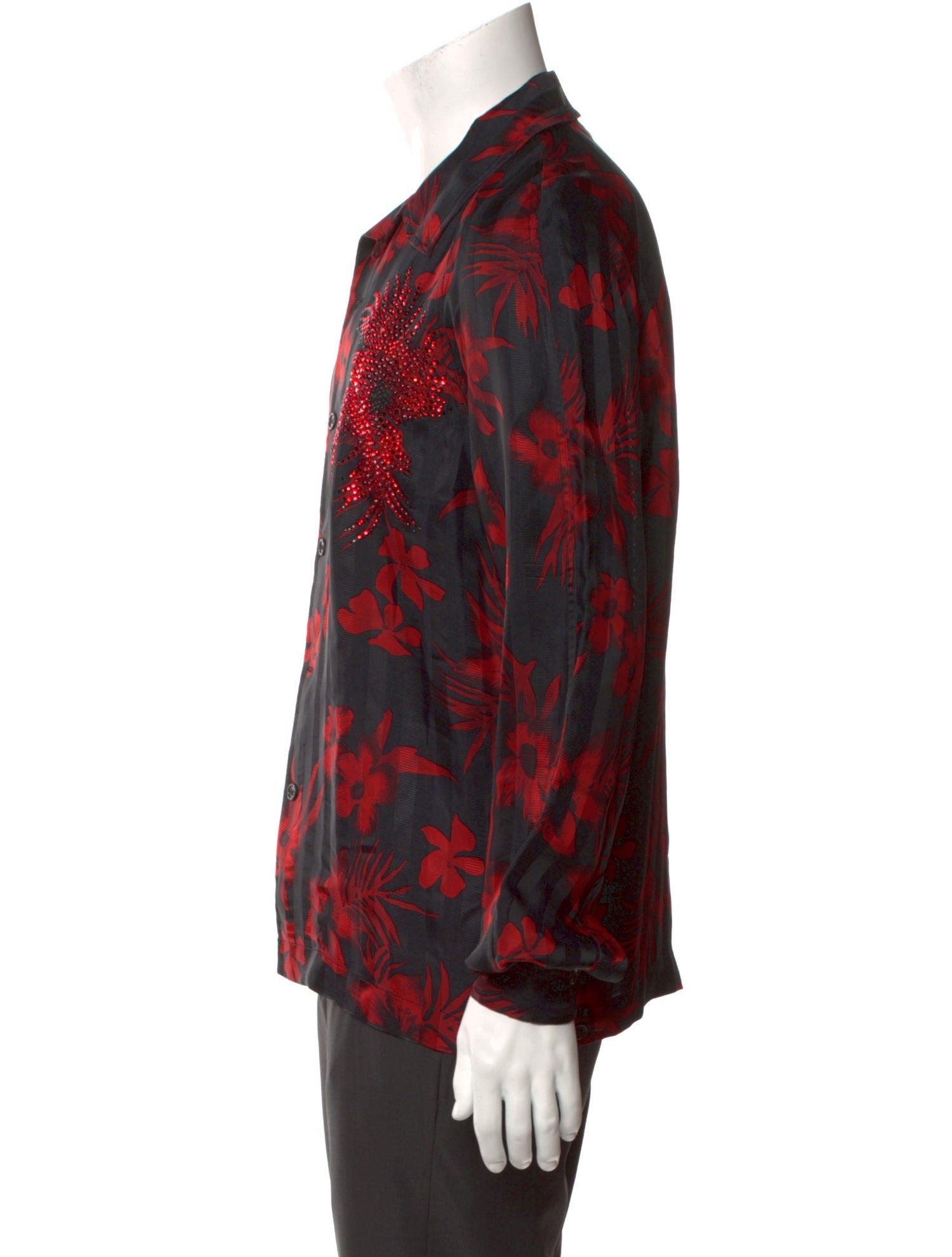 Dries Van Noten Floral Print Long Sleeve Shirt