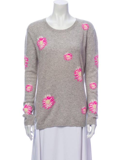 Autumn Cashmere Cashmere Floral Print Sweater Grey