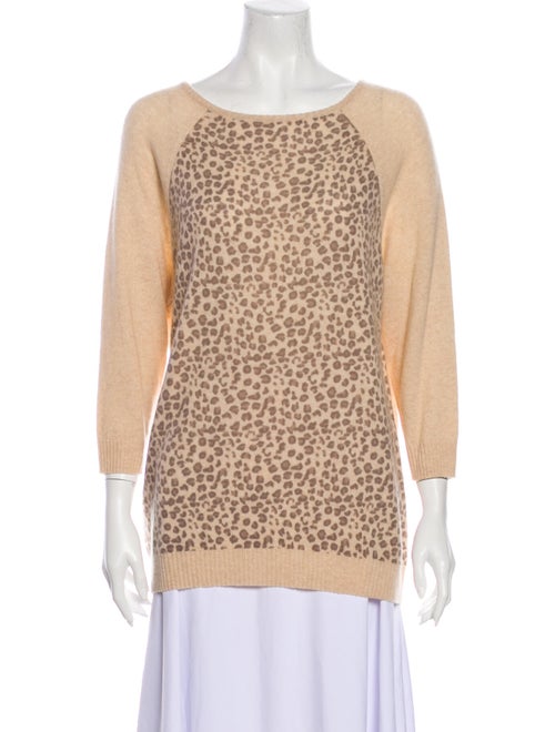 Autumn Cashmere Cashmere Animal Print Sweater w/ T