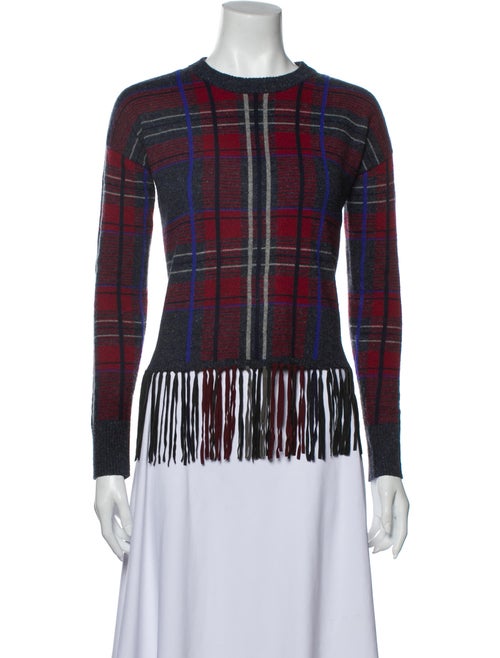 Autumn Cashmere Cashmere Plaid Print Sweater Grey