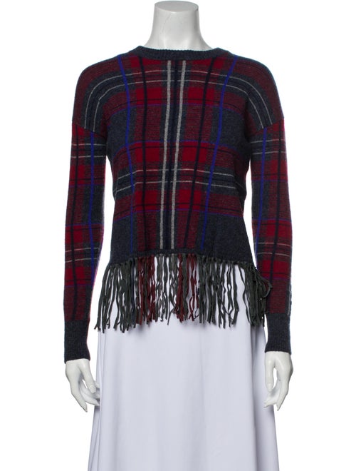 Autumn Cashmere Cashmere Plaid Print Sweater Blue