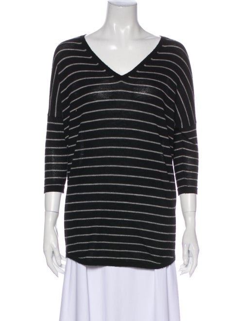 Autumn Cashmere Cashmere Striped Sweater Black