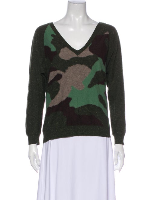 Autumn Cashmere Cashmere Printed Sweater Green