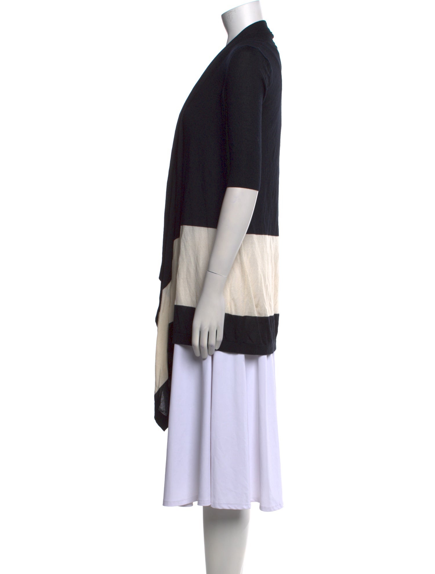 Autumn Cashmere Colorblock Pattern Open Front Sweater
