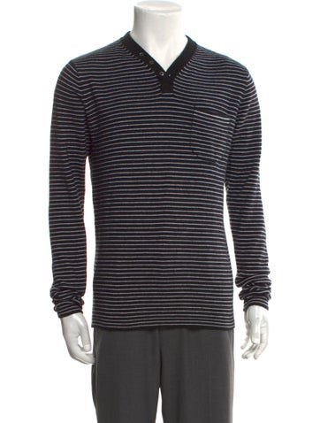 Autumn Cashmere Sweaters Striped Polo Sweater M