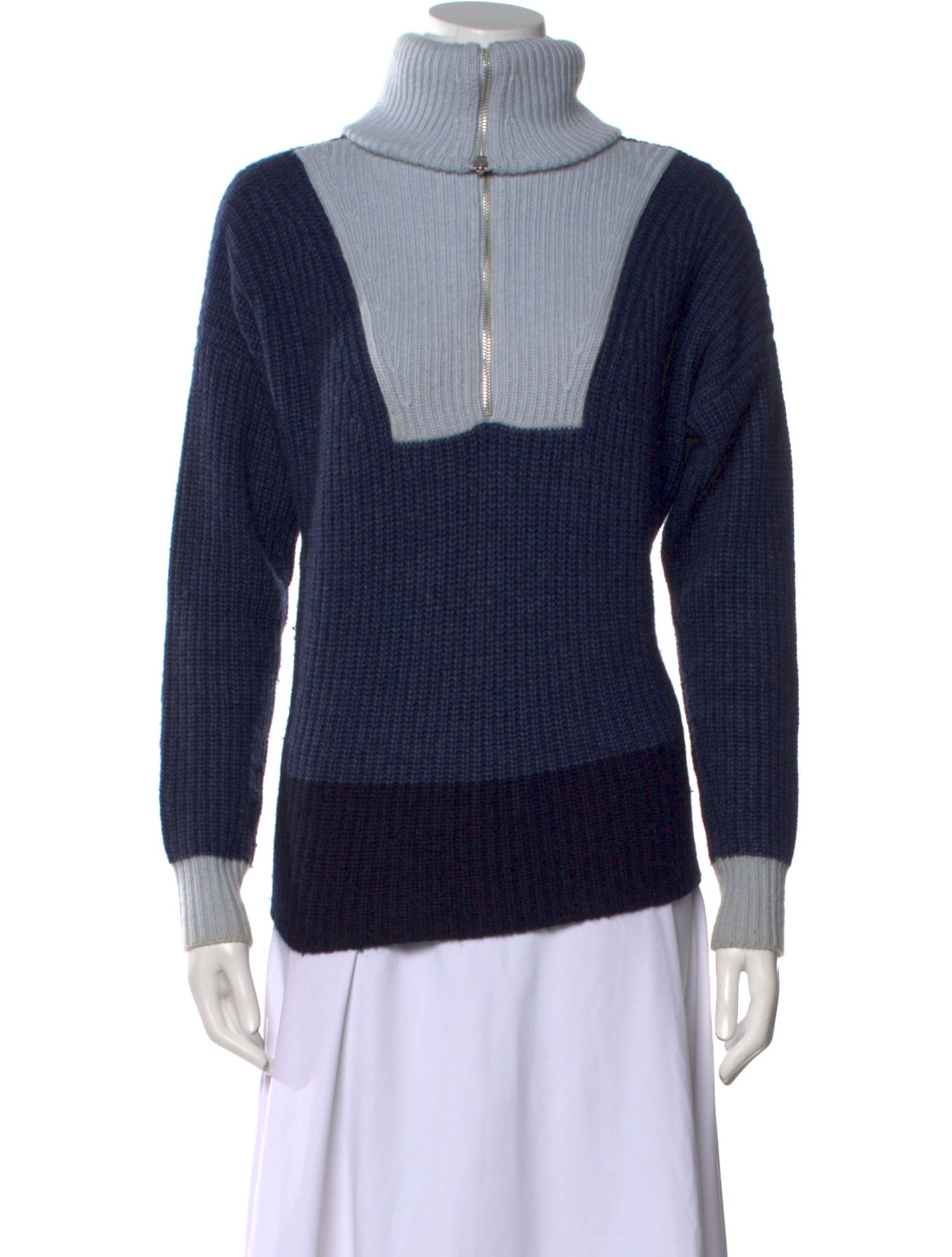 Autumn Cashmere Colorblock Pattern Turtleneck Sweater