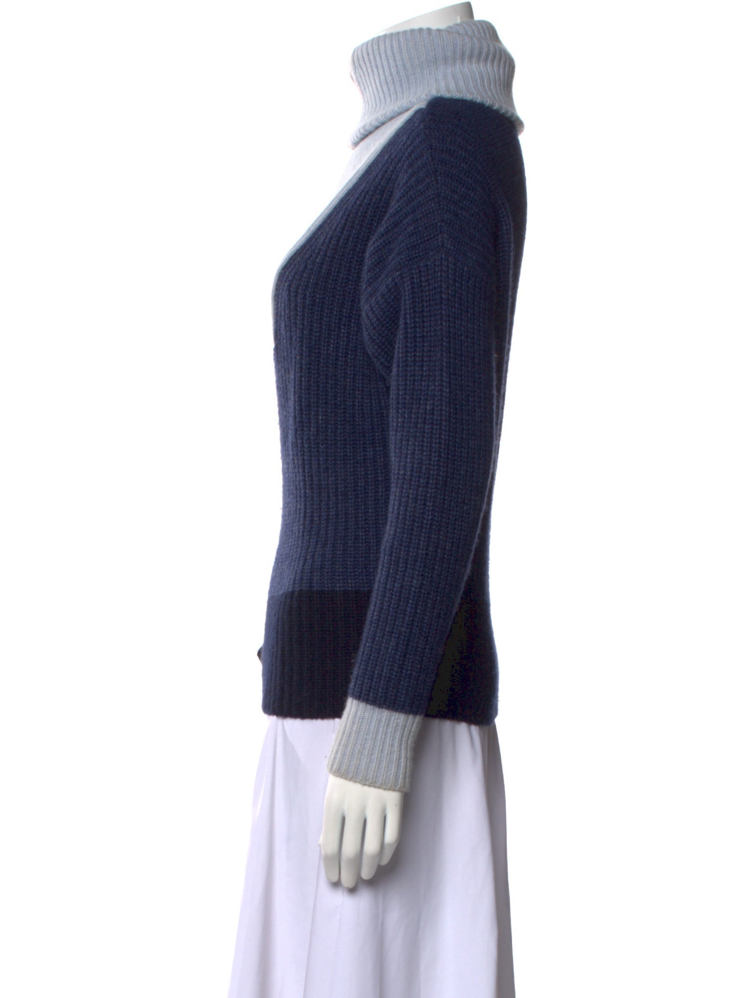 Autumn Cashmere Colorblock Pattern Turtleneck Sweater