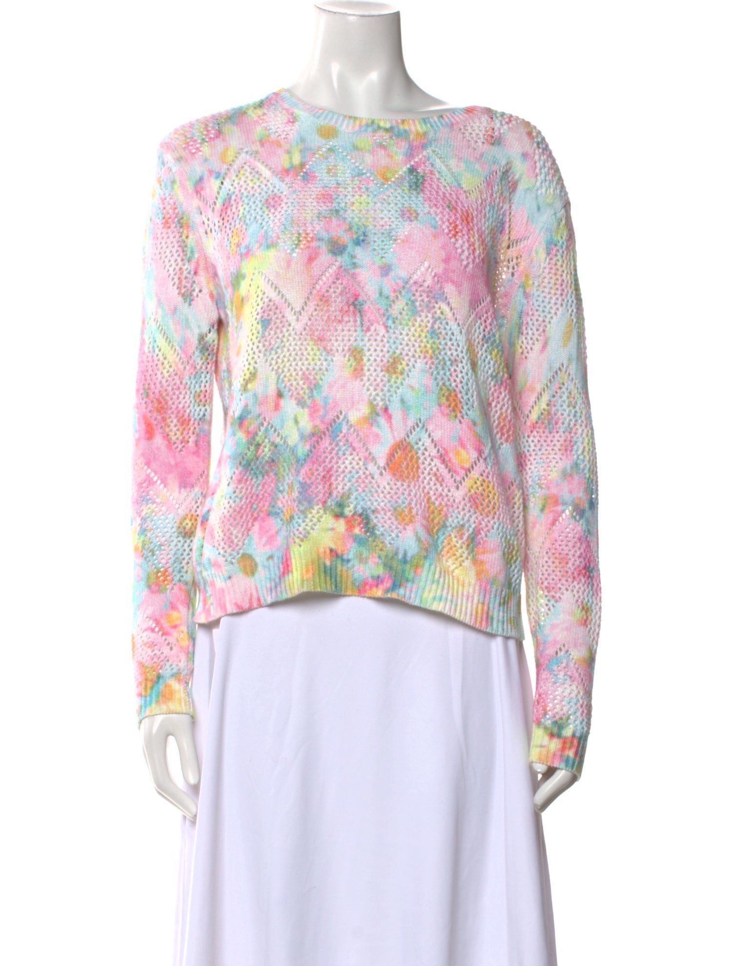 Autumn Cashmere Floral Print Scoop Neck Sweater