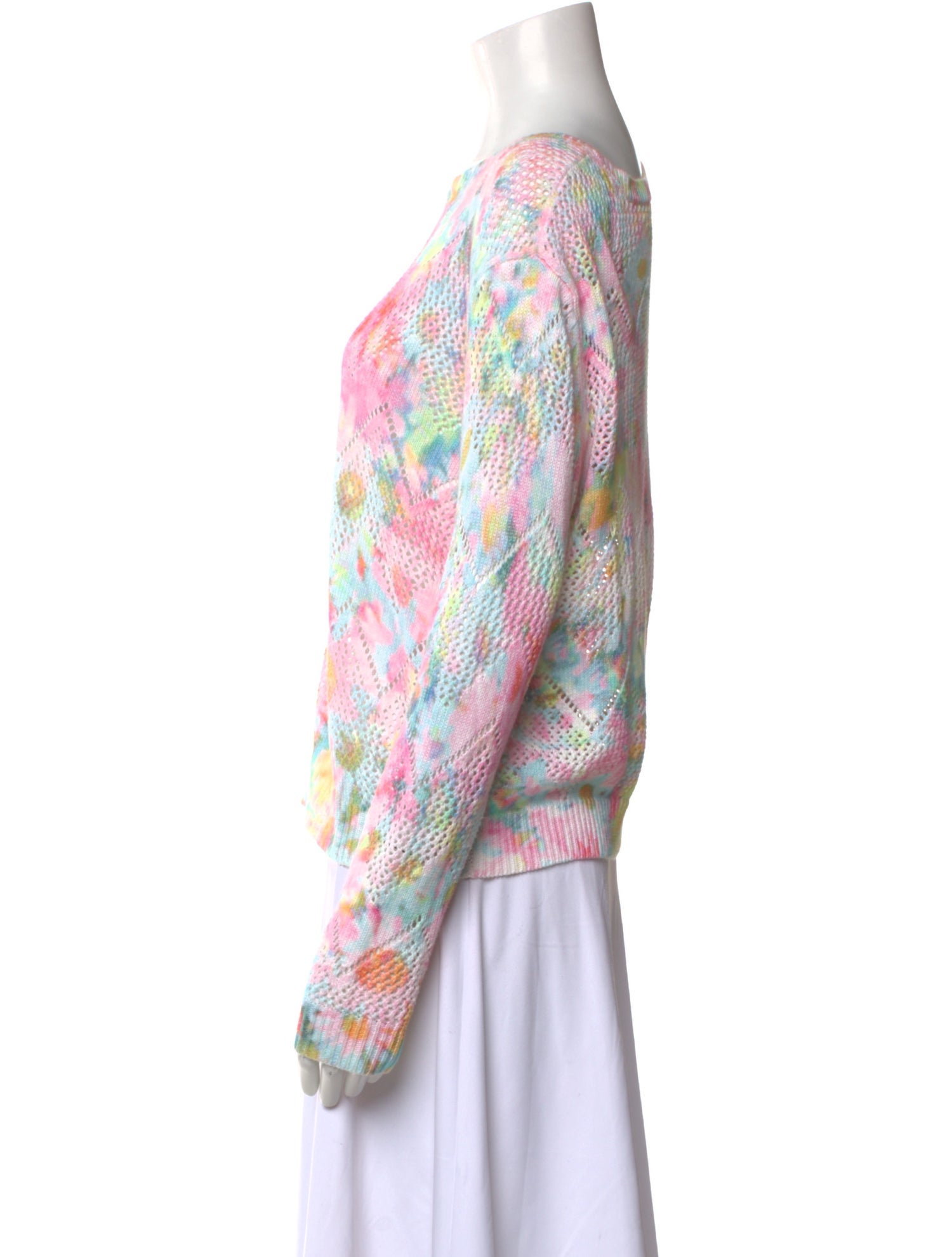 Autumn Cashmere Floral Print Scoop Neck Sweater