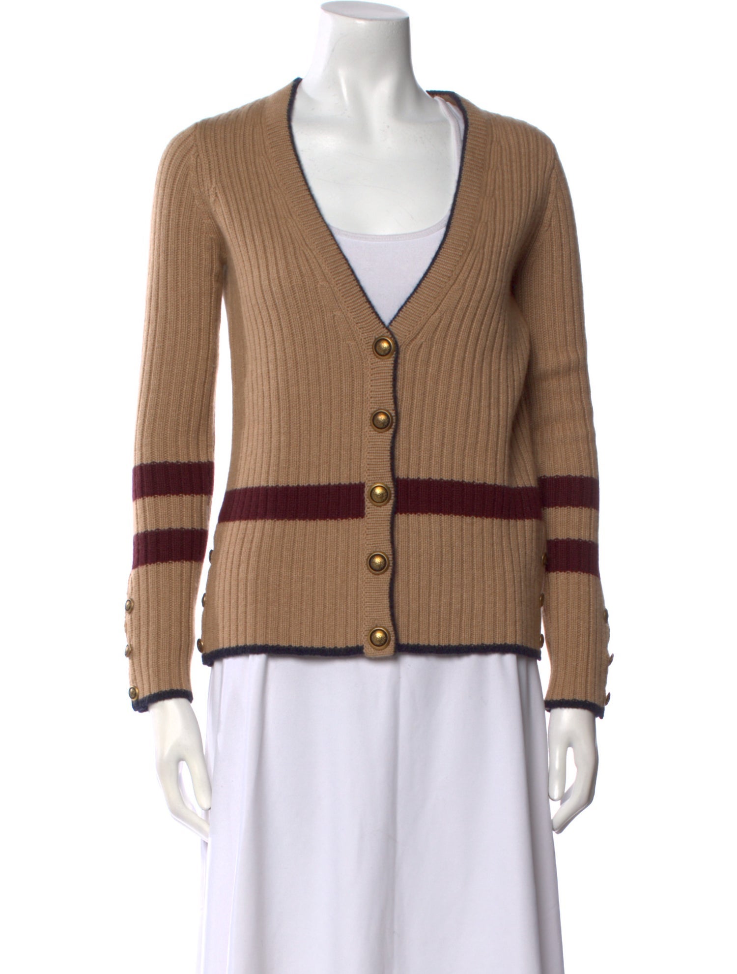 Autumn Cashmere Colorblock Pattern V-Neck Sweater