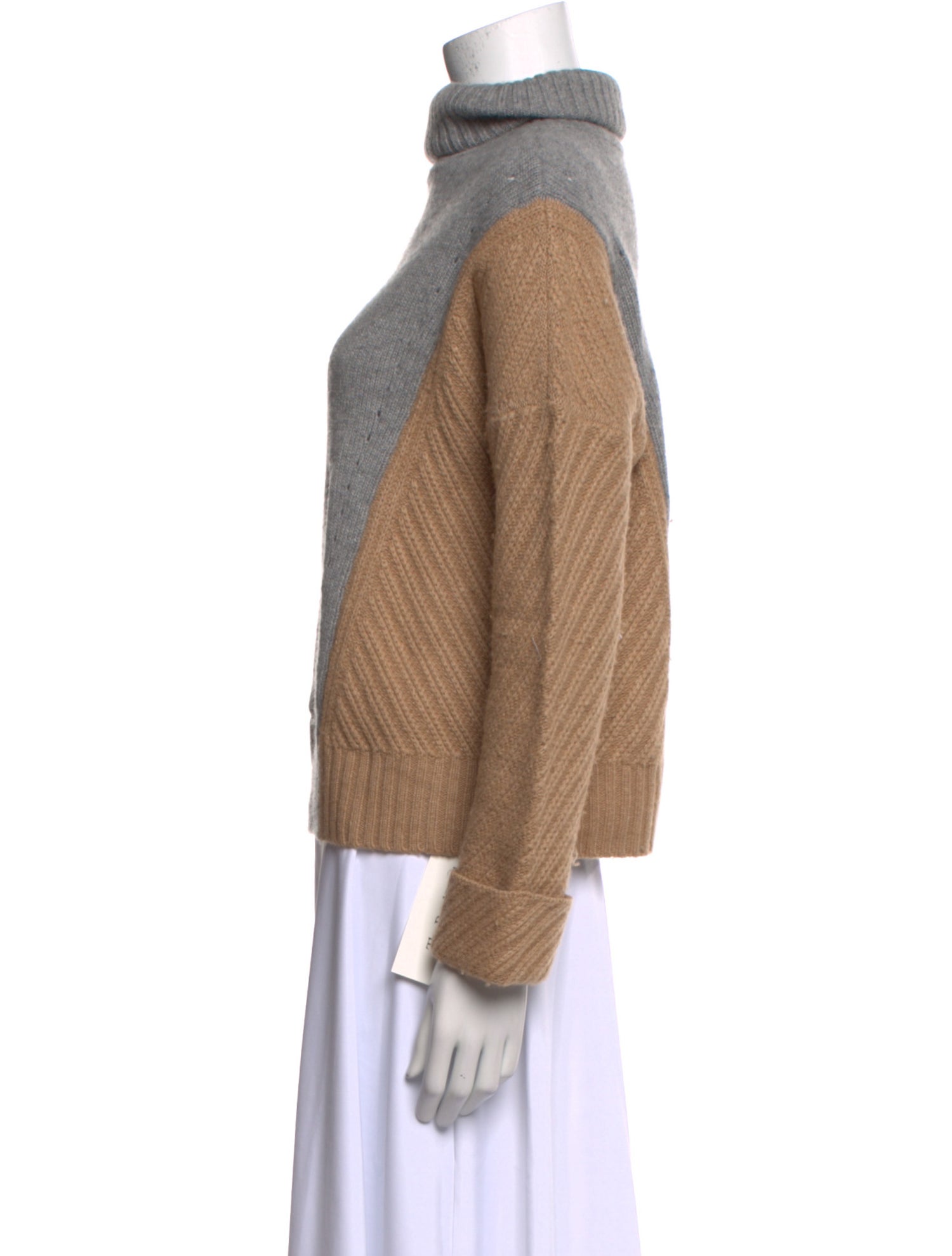 Autumn Cashmere Colorblock Pattern Turtleneck Sweater