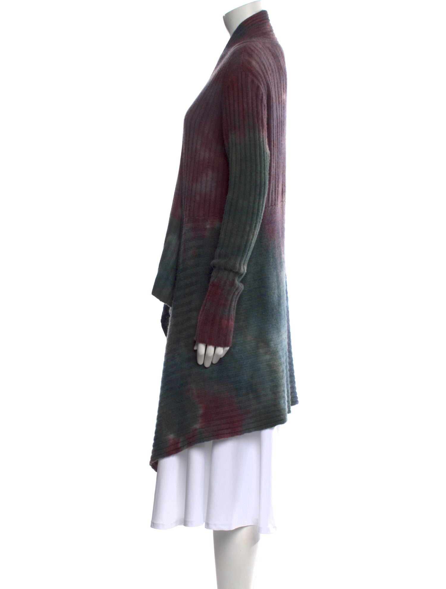 Autumn Cashmere Tie-Dye Print Open Front Sweater