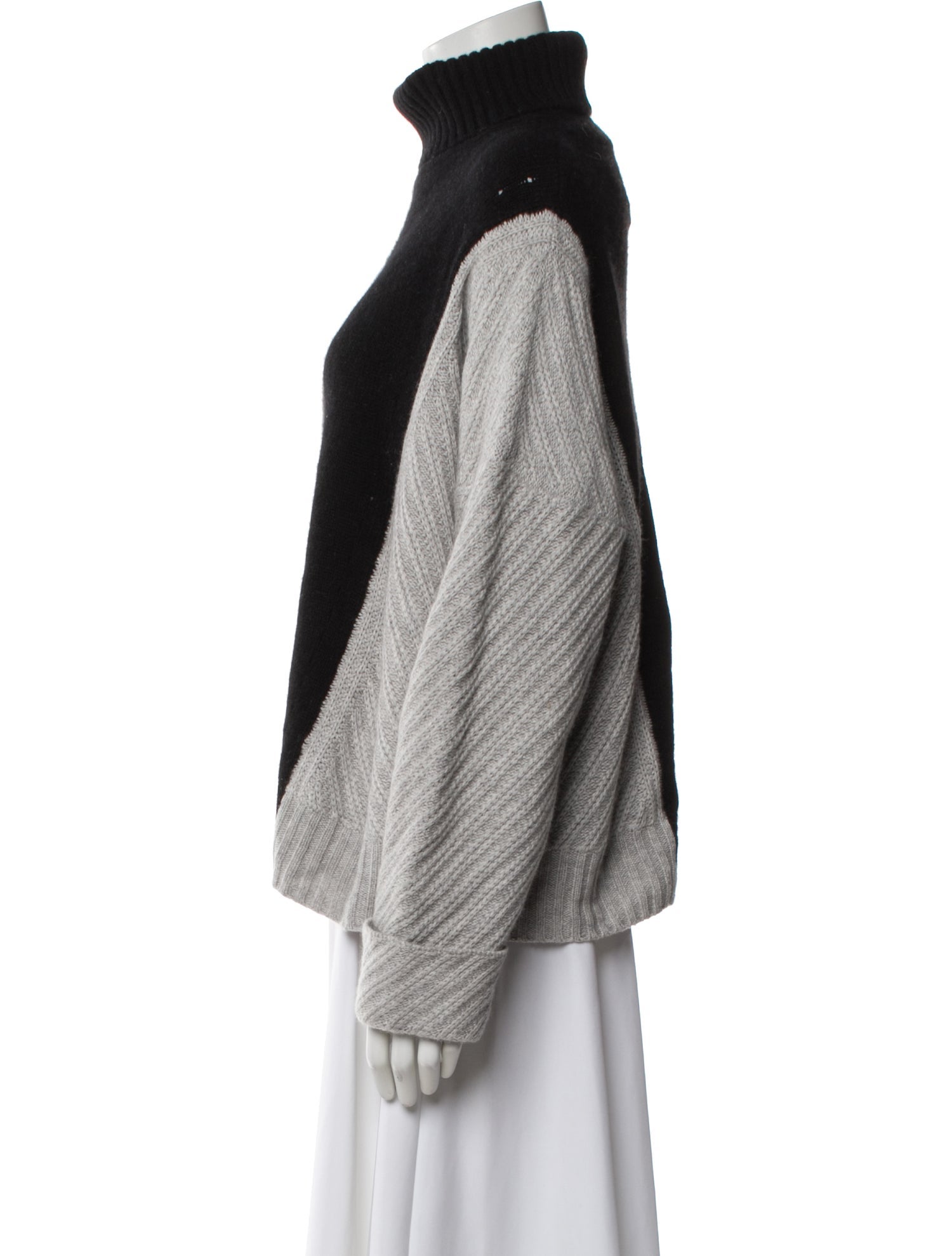 Autumn Cashmere Colorblock Pattern Turtleneck Sweater