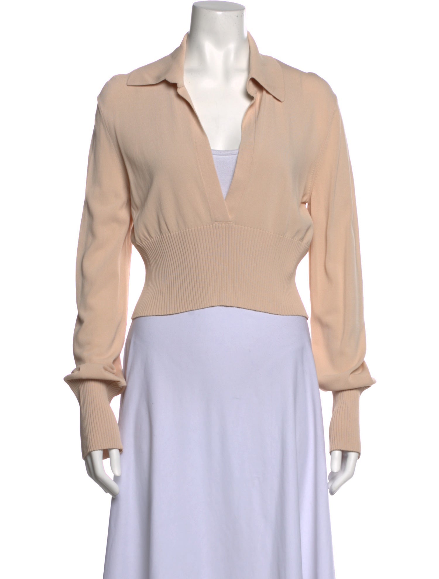 GAUGE81 V-Neck Long Sleeve Top - Neutrals Tops, Clothing - WAU8121446 ...