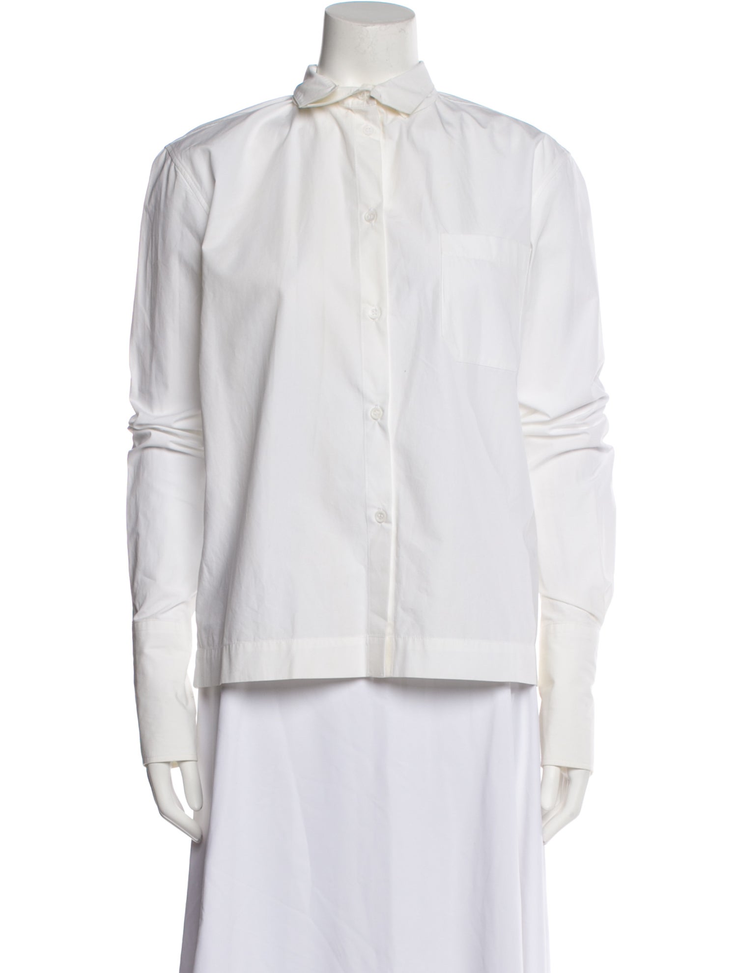 GAUGE81 Mock Neck Long Sleeve Button-Up Top