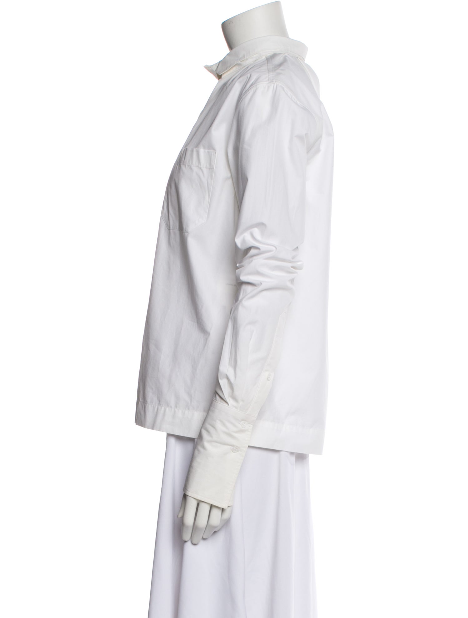 GAUGE81 Mock Neck Long Sleeve Button-Up Top