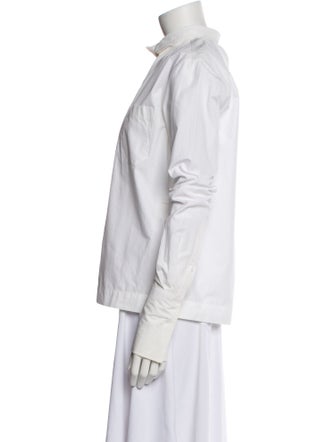 GAUGE81 Mock Neck Long Sleeve Button-Up Top