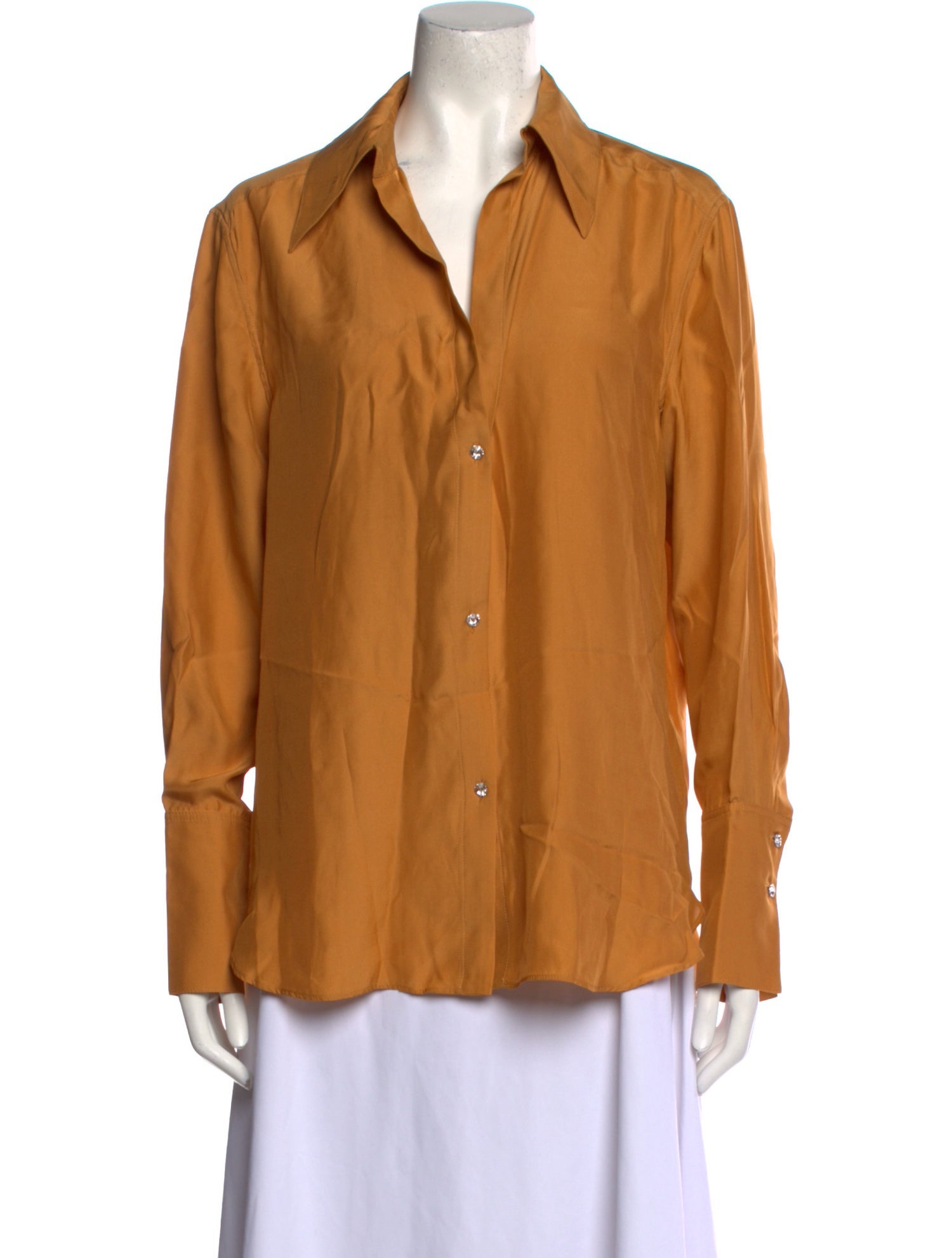 GAUGE81 Silk Long Sleeve Button-Up Top