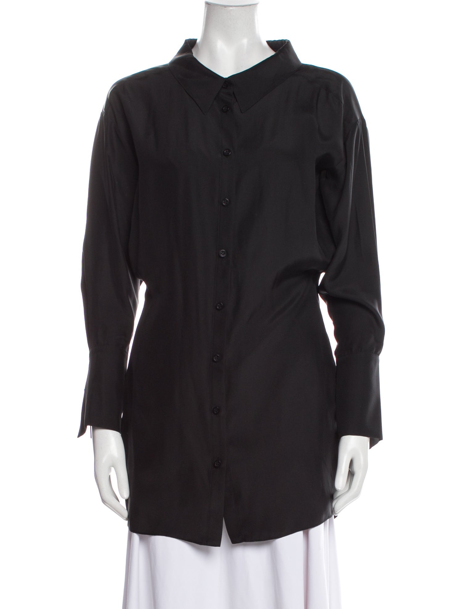 GAUGE81 Silk Long Sleeve Button-Up Top
