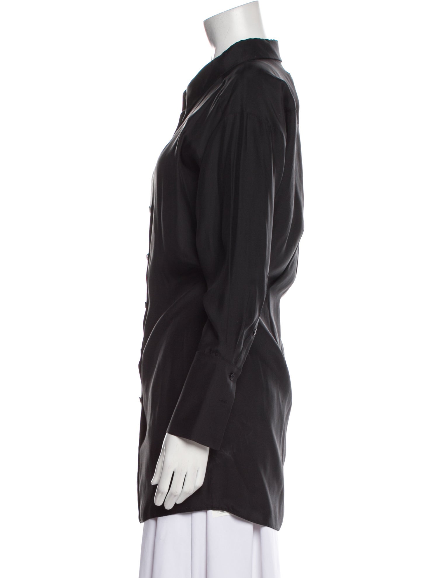 GAUGE81 Silk Long Sleeve Button-Up Top