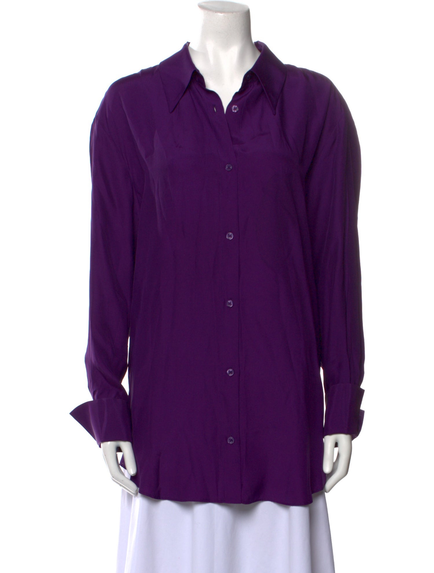 GAUGE81 Silk Long Sleeve Button-Up Top