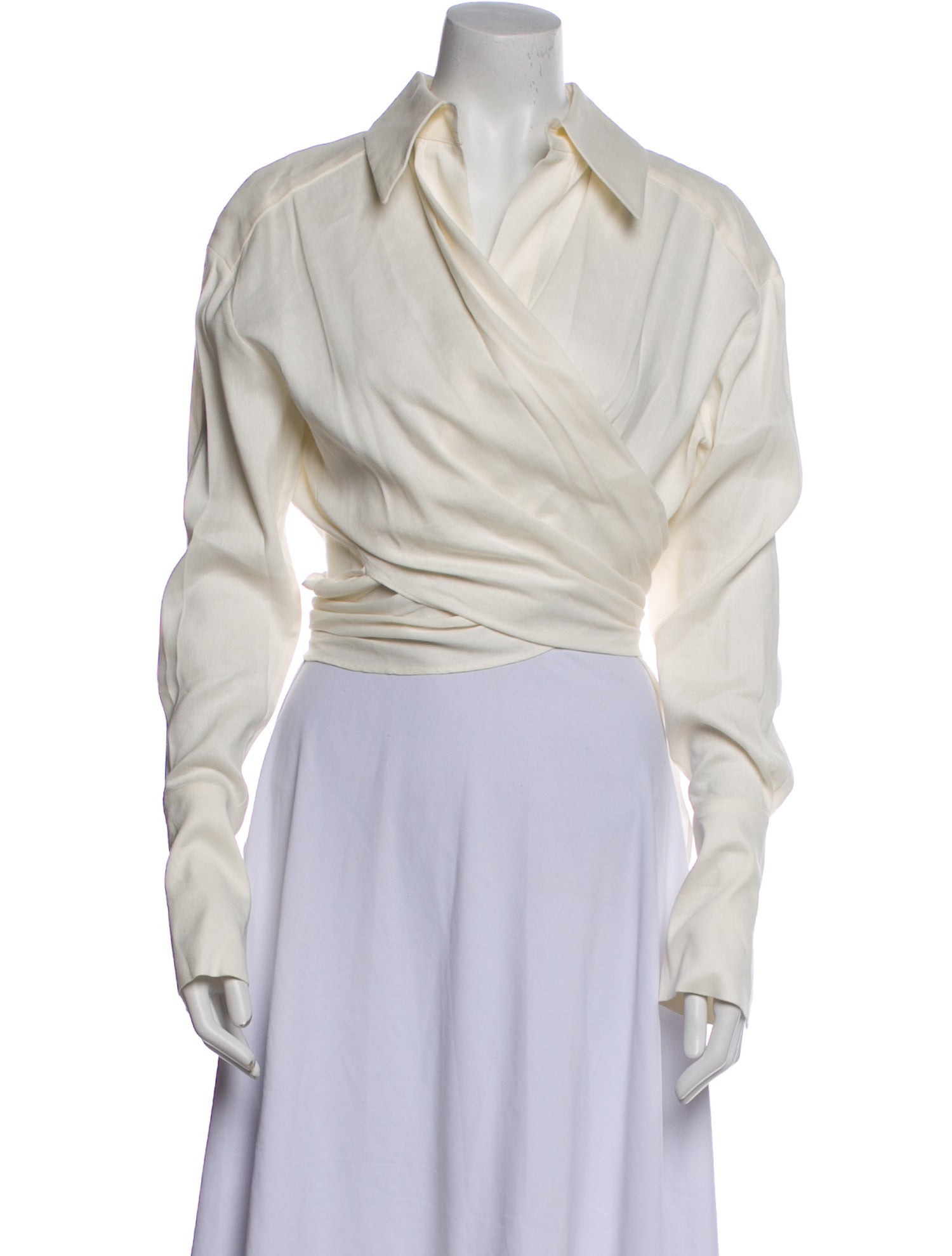 GAUGE81 Linen Long Sleeve Crop Top