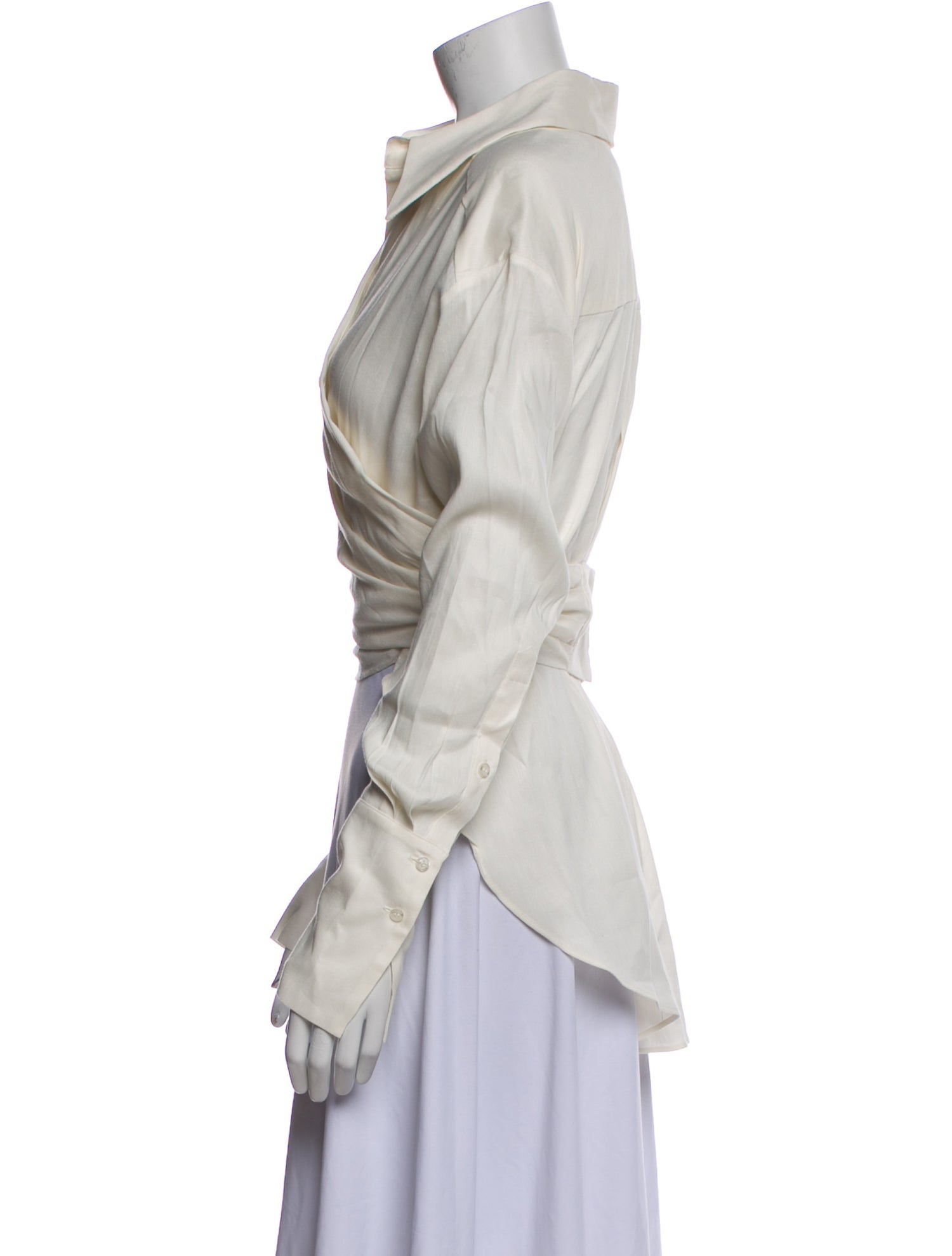 GAUGE81 Linen Long Sleeve Crop Top