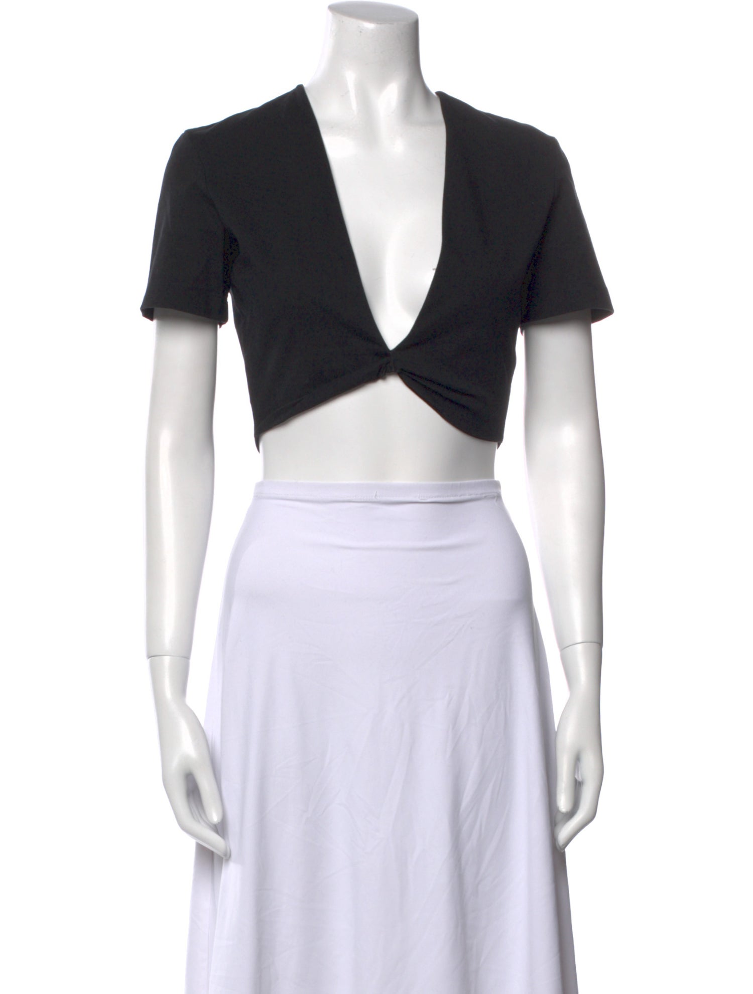 GAUGE81 V-Neck Short Sleeve Crop Top