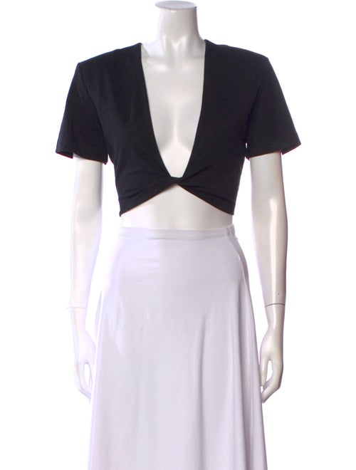 GAUGE81 V-Neck Short Sleeve Crop Top