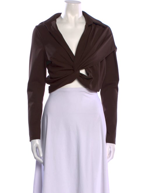 GAUGE81 V-Neck Long Sleeve Crop Top